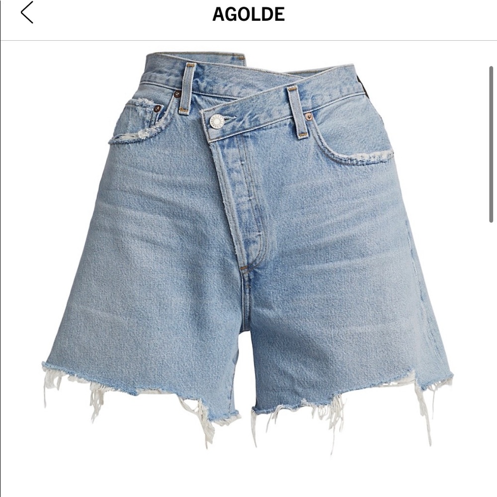 AGOLDE Criss-Cross Denim Shorts